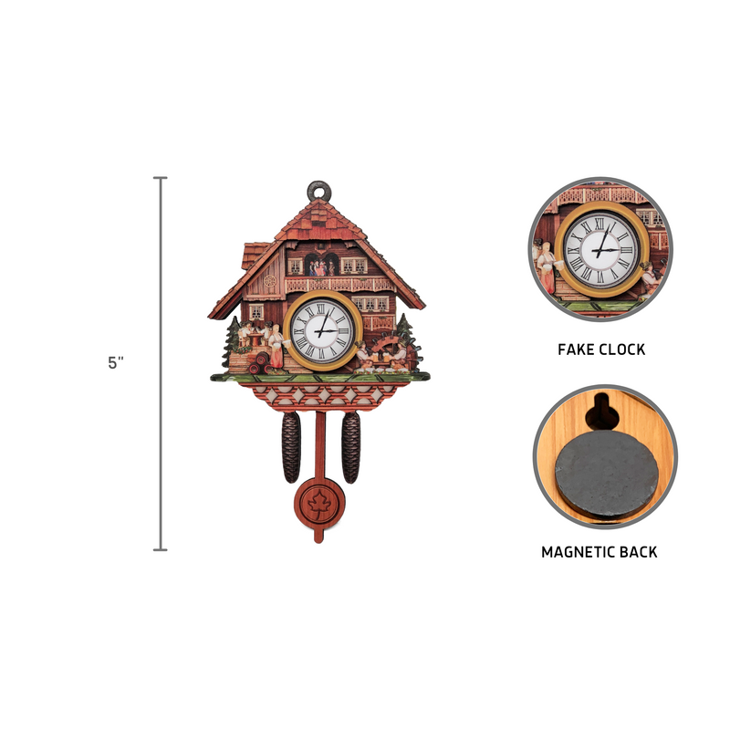 3-D German Village Scene Cuckoo Clock Refrigerator Magnet