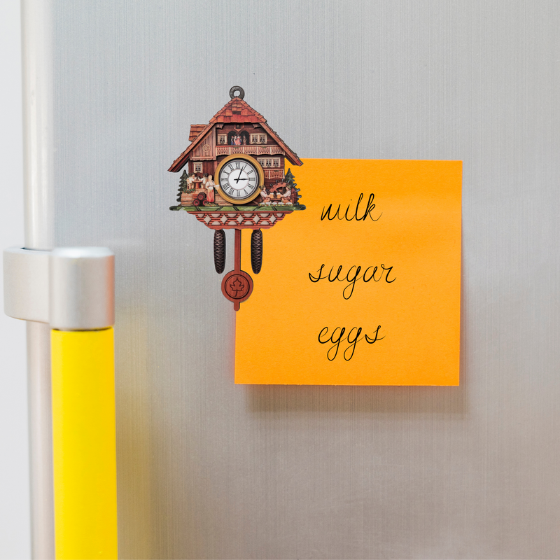 3-D German Village Scene Cuckoo Clock Refrigerator Magnet