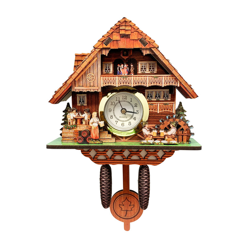 3-D German Village Scene Real Clock Refrigerator Magnet