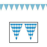 Oktoberfest Bavarian Flag Pennant Banner 11 Inches by 12 Feet - ScandinavianGiftOutlet
