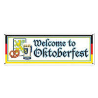 Welcome to Oktoberfest Sign Banner, 5-Feet by 21-Inch - ScandinavianGiftOutlet
