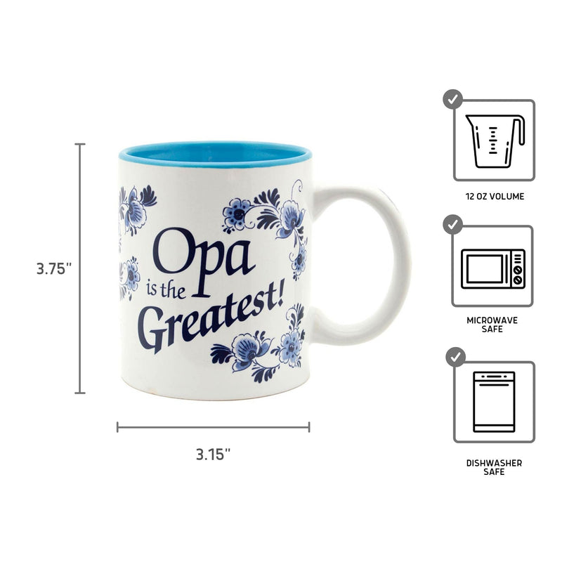 "Opa is the Greatest" Gifts / Blue Ceramic Coffee Mug