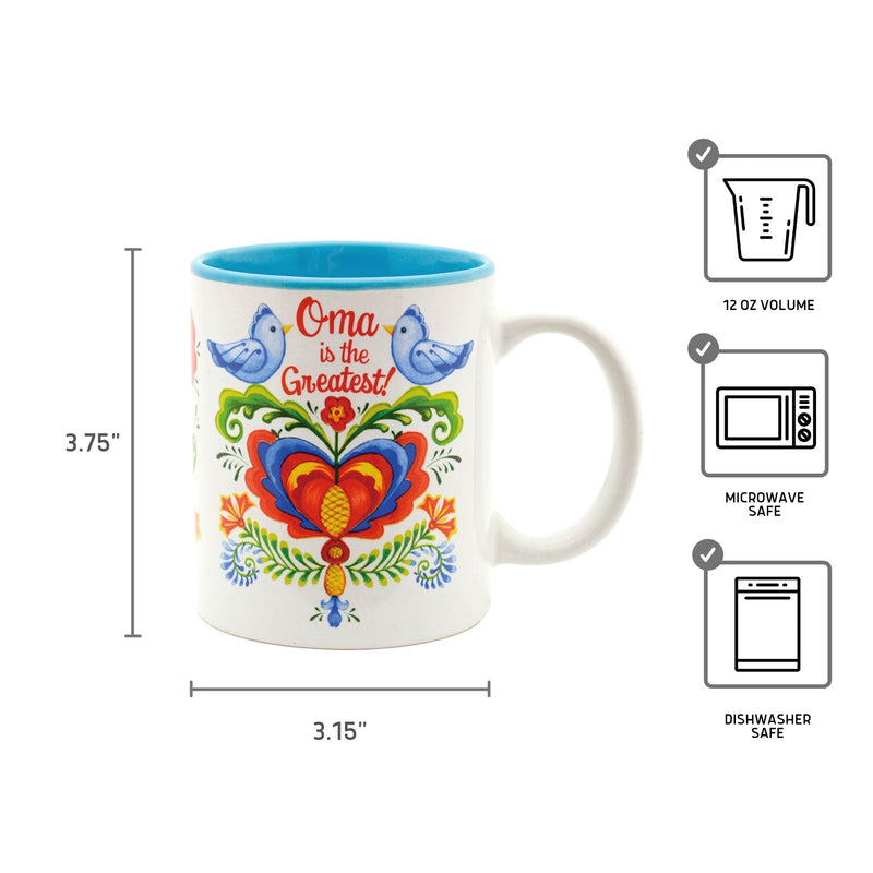 "Oma is the Greatest" / Bird Design Coffee Mug
