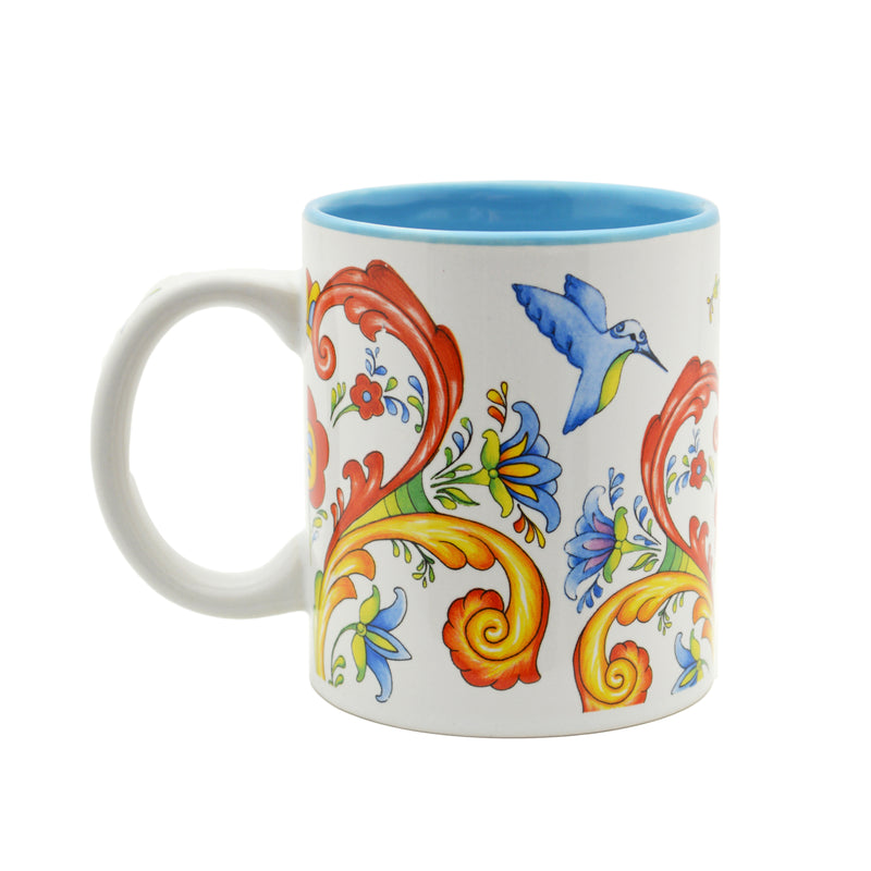 Rosemaling & Hummingbird Coffee Mug - ScandinavianGiftOutlet