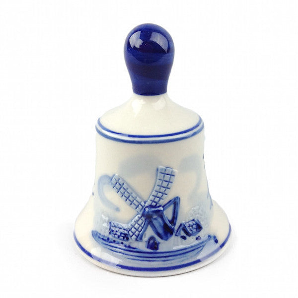 Delft Ceramic Bell w/ Windmill Design - ScandinavianGiftOutlet
