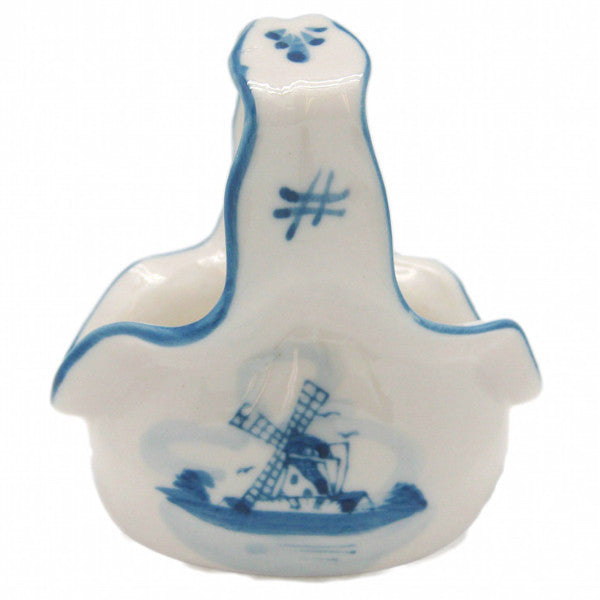 Blue and White Fluted Shaped Ceramic Basket - ScandinavianGiftOutlet