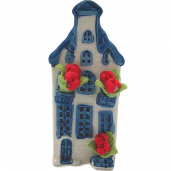 Ceramic Miniature House with Tulips - ScandinavianGiftOutlet