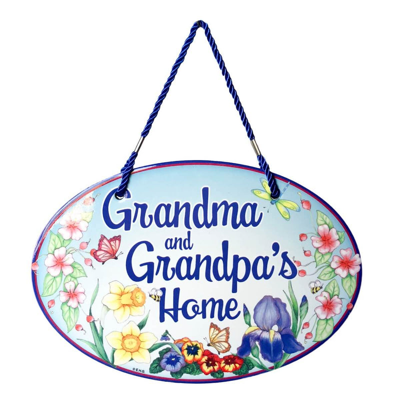 Welcome To Grandma & Grandpa's:  Door Sign - ScandinavianGiftOutlet