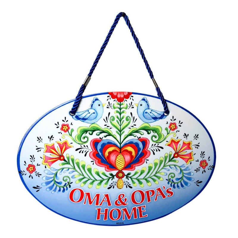 Ceramic Door Signs: Oma & Opa's Home Rosemaling - ScandinavianGiftOutlet