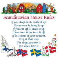 Swedish Gift Wall Tile: Scandinavian House Rules - ScandinavianGiftOutlet