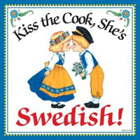 Kitchen Wall Plaques: Kiss Swedish Cook - ScandinavianGiftOutlet