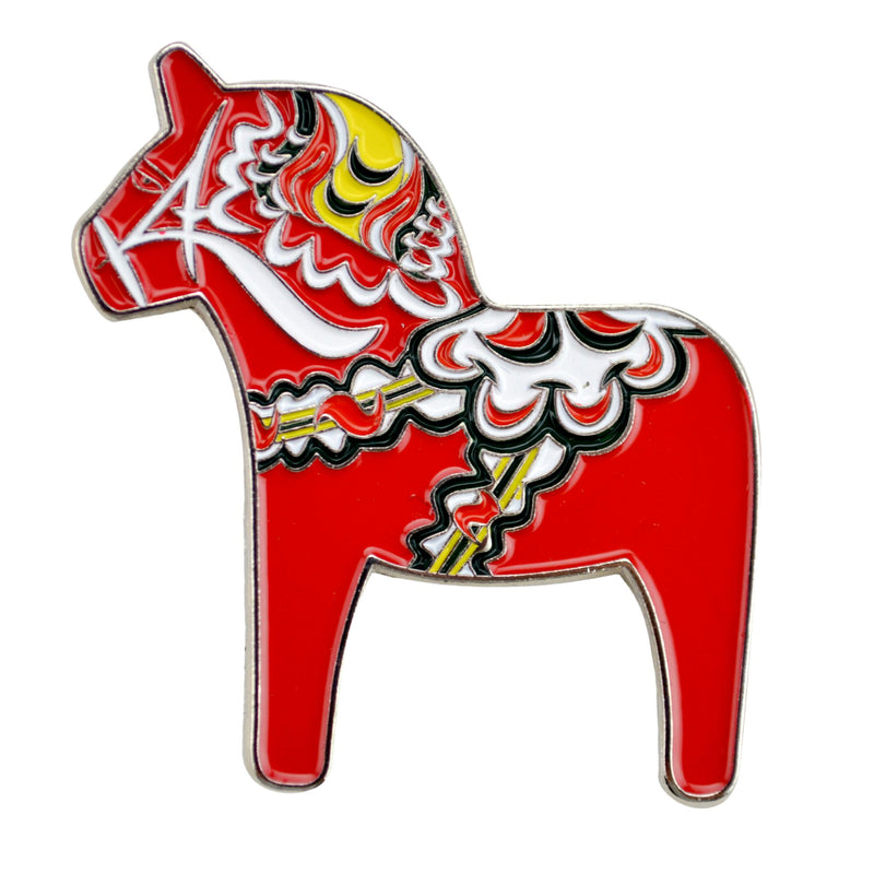 Collectible Swedish Dala Horse Metal Hat Pins