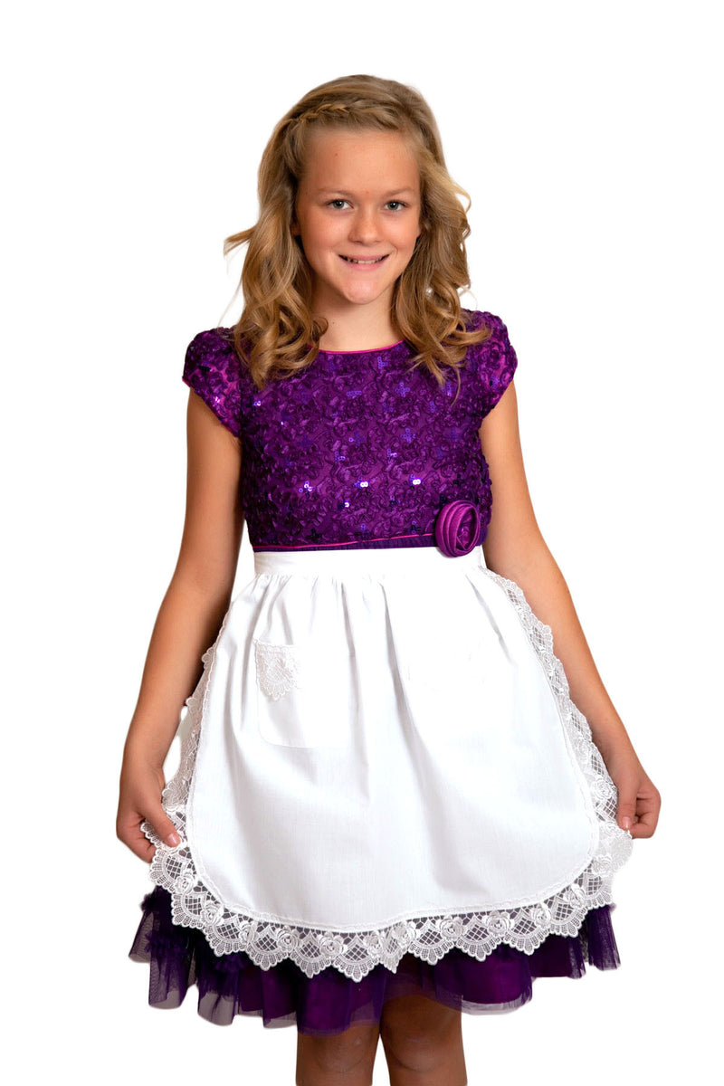 Girls Lace White Half Apron (Ages 4-16) - ScandinavianGiftOutlet