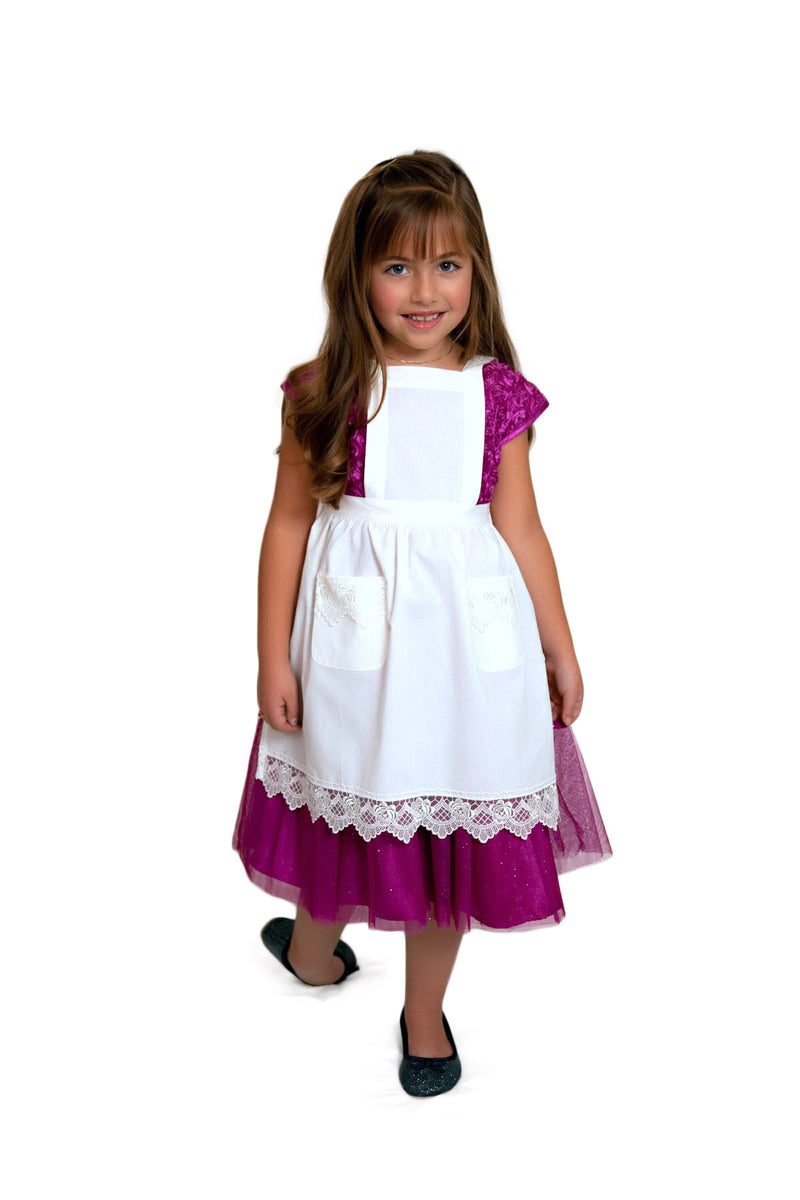 Girls Lace White Full Apron (Ages 2-8) - ScandinavianGiftOutlet