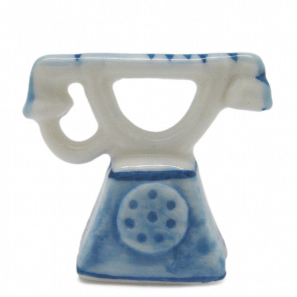Miniature Ceramic Delft Blue Telephone - ScandinavianGiftOutlet
