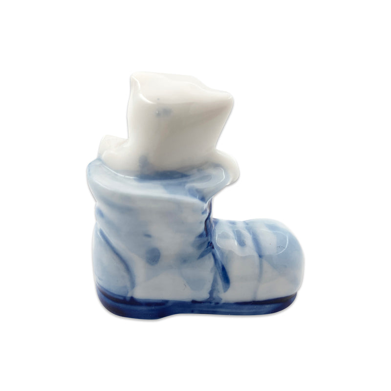 Porcelain Miniatures Animal Delft Cat In Boot - ScandinavianGiftOutlet