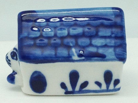 Miniature Animals Delft Blue Ceramic Dog House - ScandinavianGiftOutlet