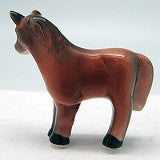 Porcelain Animals Brown Miniatures Horse - ScandinavianGiftOutlet