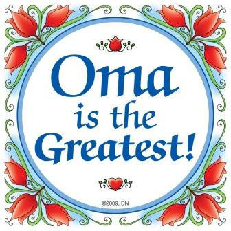 German Oma Gift Idea Magnet Tile: "Oma Is The Greatest" - ScandinavianGiftOutlet