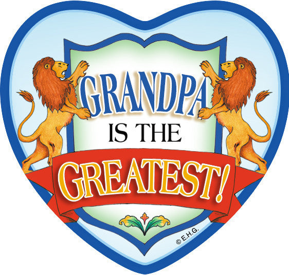 "Grandpa Is The Greatest" Heart Fridge Magnet Tile - ScandinavianGiftOutlet