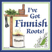 Finnish Souvenirs Magnetic Tile: (Finnish Roots) - ScandinavianGiftOutlet