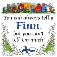 Finnish Souvenirs Magnet Tile: (Tell A Finn) - ScandinavianGiftOutlet