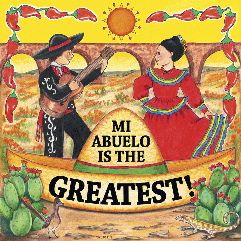 Mexican Gifts: Abuelo Is Greatest Tile Magnet - ScandinavianGiftOutlet