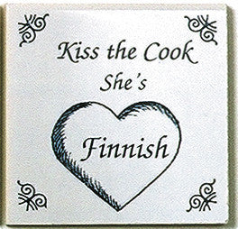 Finnish Culture Magnet Tile (Kiss Finnish Cook) - ScandinavianGiftOutlet