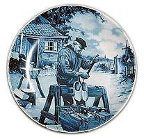 Souvenir Plate Clogmaker Blue - ScandinavianGiftOutlet