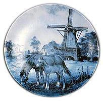 Souvenir Plate Horse and Colt Blue - ScandinavianGiftOutlet