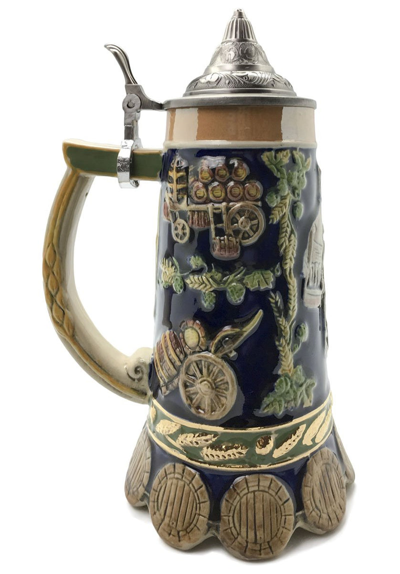 Beer Brewing Collectible .85L Beer Stein with Etched Lid - ScandinavianGiftOutlet
