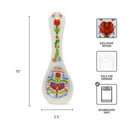 "Oma is the Greatest" Porcelain Spoon Rest with Birds Artwork