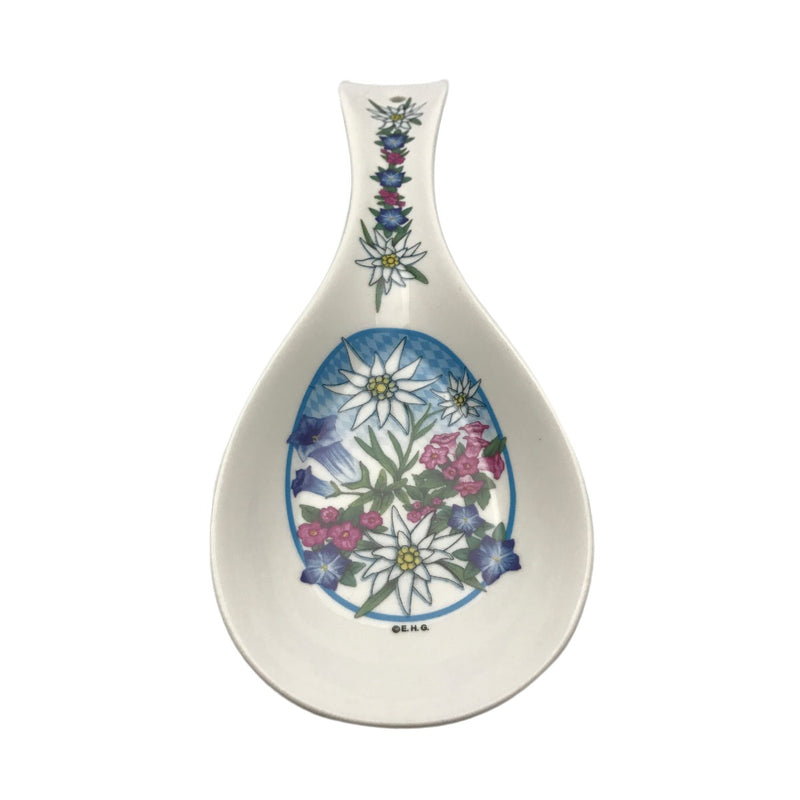 Ceramic Spoon Rest: Edelweiss Flower - ScandinavianGiftOutlet