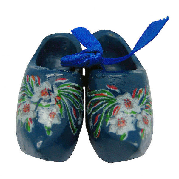 German Wooden Shoes Blue Edelweiss - ScandinavianGiftOutlet