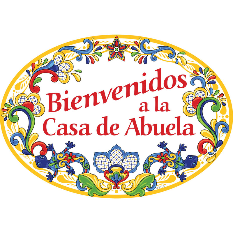 Ceramic Latino Gift Idea Welcome Sign  "Bienvenidos a la Casa de Abuela"