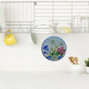 Round Ceramic Plaque: Edelweiss