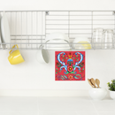 Ceramic Deluxe Plaque: Red Rosemaling