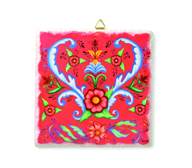 Ceramic Deluxe Plaque: Flowers