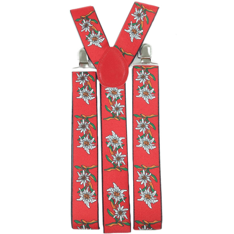 Oktoberfest Costume Suspenders: Edelweiss