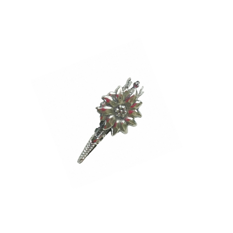 German Hat Pin Piece w/ Edelweiss