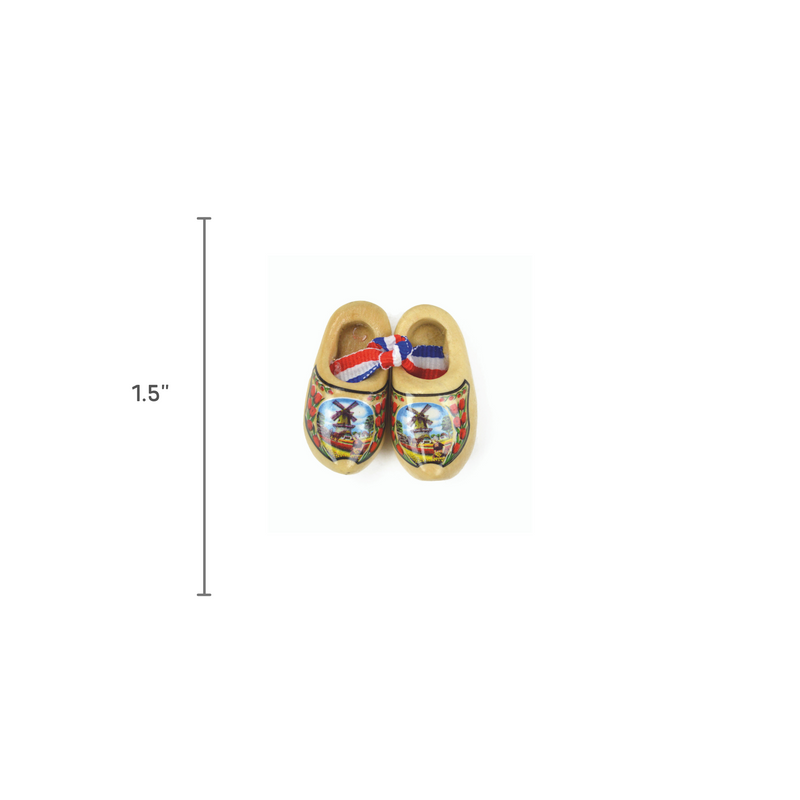 Wooden Shoes Magnetic Gift Natural Tulips