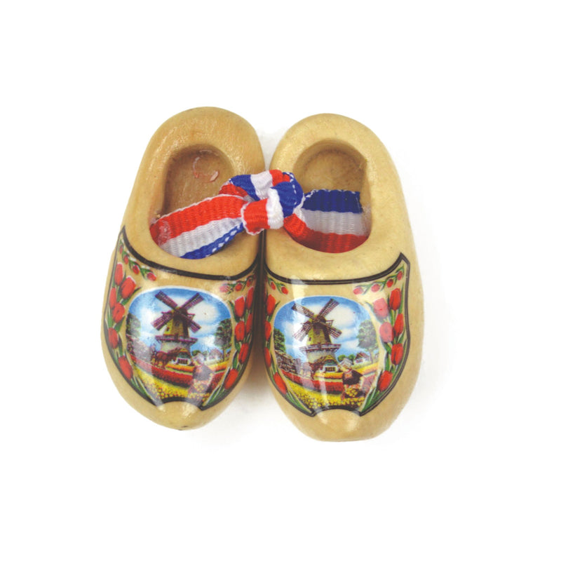 Wooden Shoes Magnetic Gift Natural Tulips