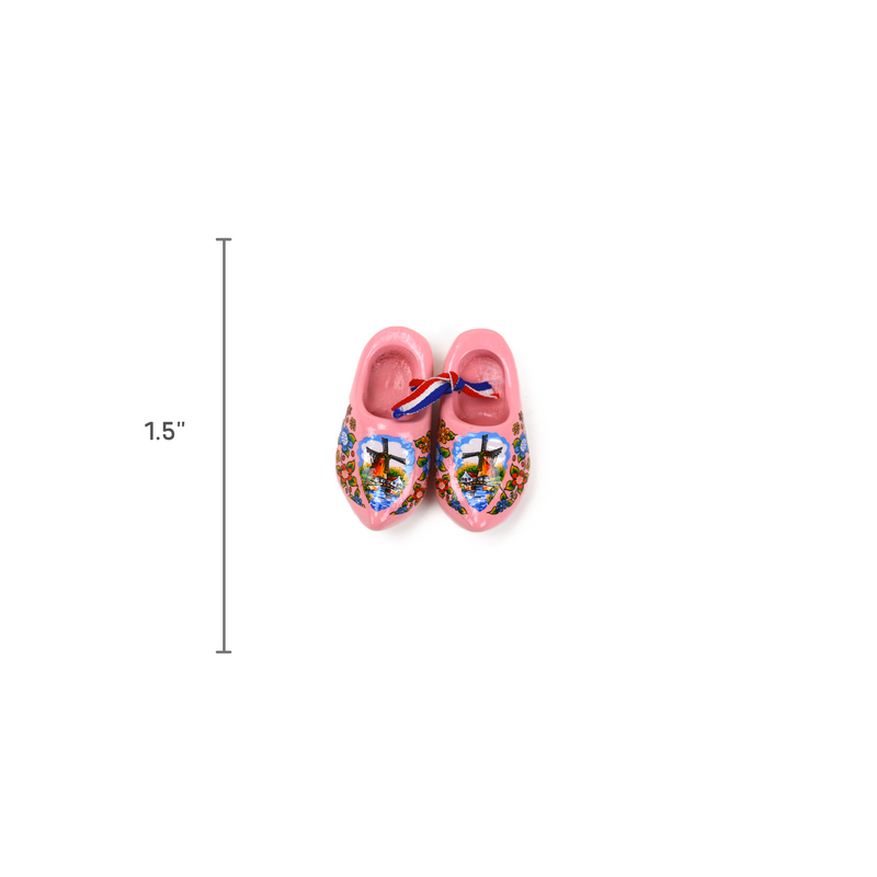 Pink Wooden Shoes Magnet 1.5"