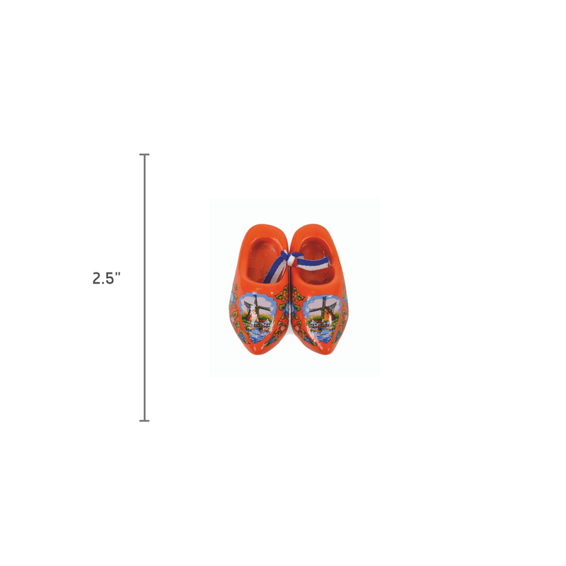 Orange Wooden Shoes Magnet 2.5"