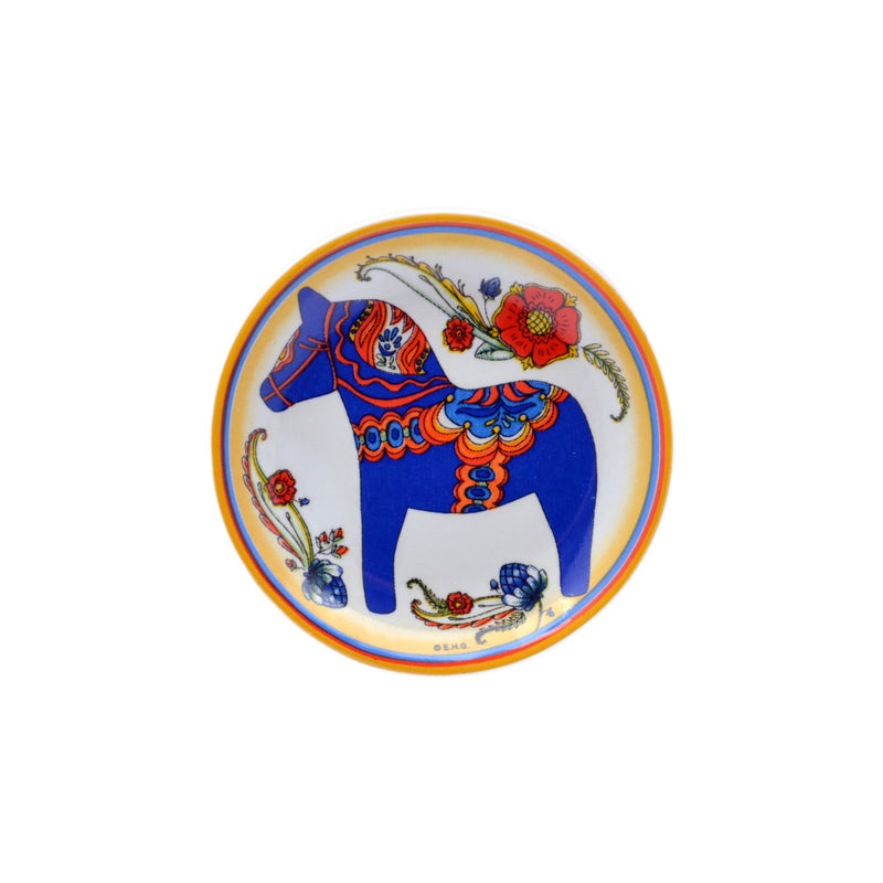 Blue Dala Horse Fridge Magnet Plate