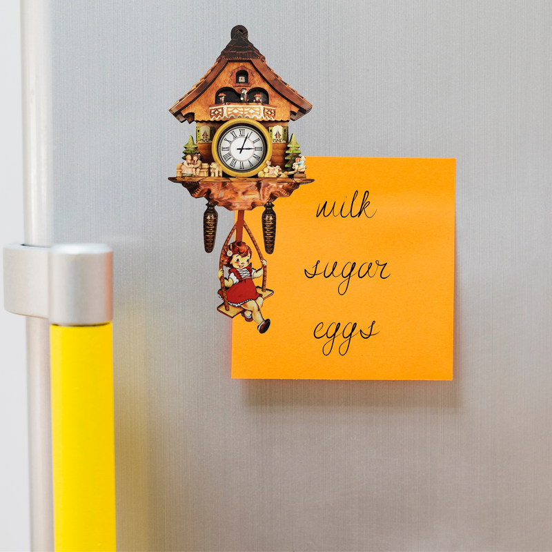 German Kitchen Girl & Dog Cuckoo Clock Refrigerator Magnet