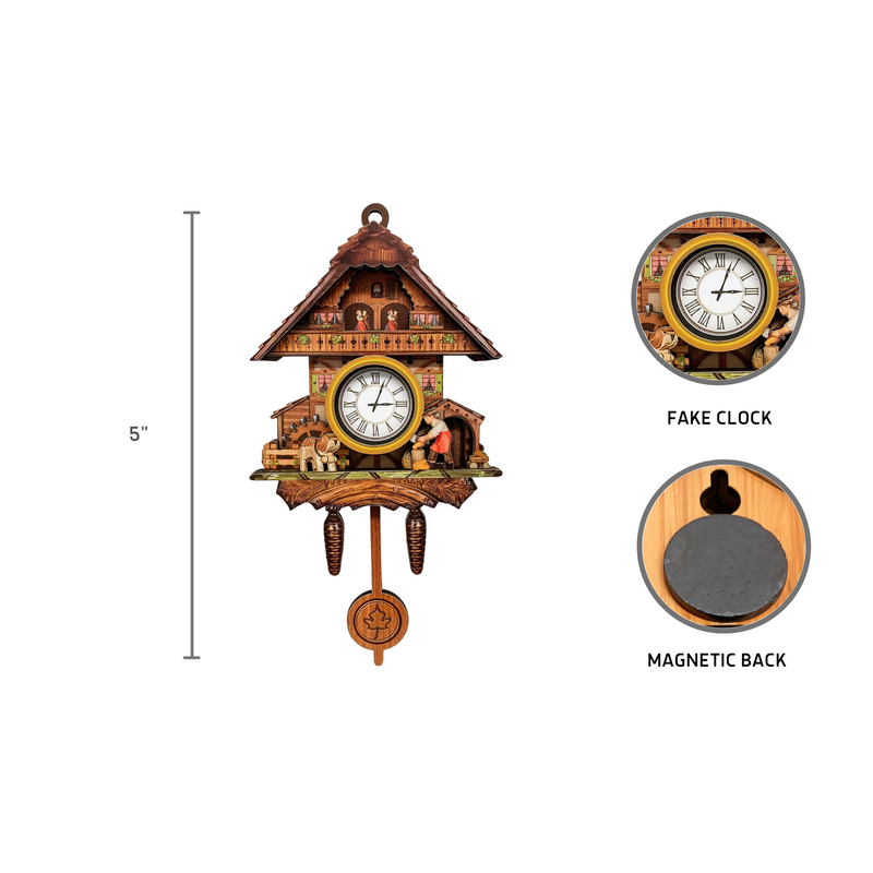 German Kitchen Man & Dog Cuckoo Clock Refrigerator Magnet