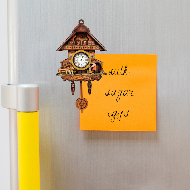 German Kitchen Man & Dog Cuckoo Clock Refrigerator Magnet