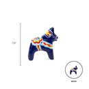 Small Blue Swedish Dala Horse Wood Figurine