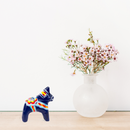 Small Blue Swedish Dala Horse Wood Figurine